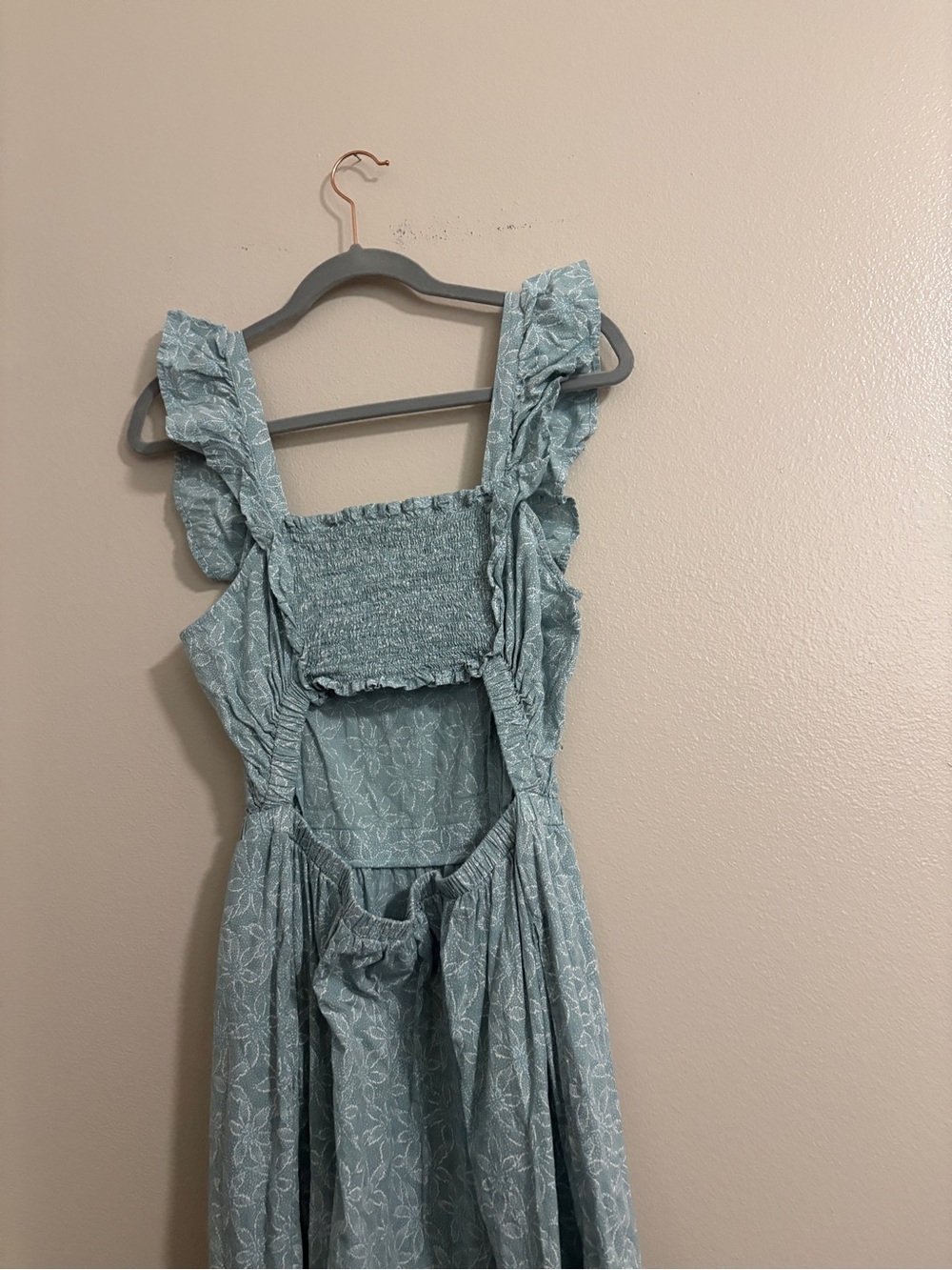 Women's Universal Thread 100% Cotton Light Blue Ruffle Tiered Sundress Large - Picture 4 of 7
